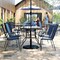 Flash Furniture Brazos 5 Piece Patio Dining Set w/Tempered Glass Patio Table w/4 Chairs w/Navy Seats and Backs FV-120B-303CNV-GG - alternate 6